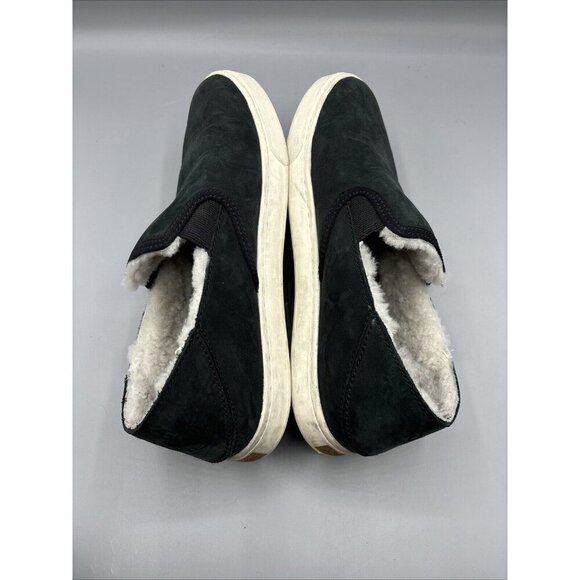 Olukai Pehuea Heu Womens Sz‎ 7 Black Leather Shearling Slip On Loafers Casual - Picture 6 of 8